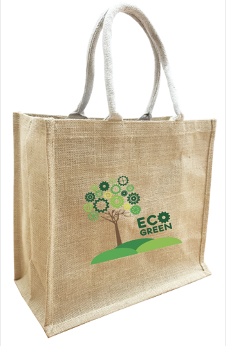 Large Eco Friendly Medium Natural Jute Bag with extra large gusset