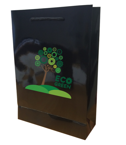 Walton A4 Black Gloss Laminated Paper Carrier Bag