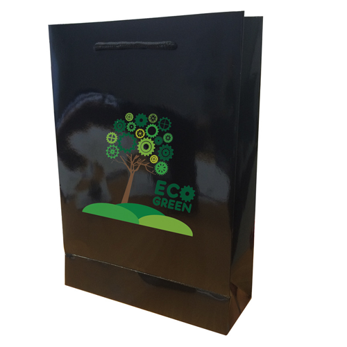 Walton A4 Gloss Laminated Black Paper Carrier Bag