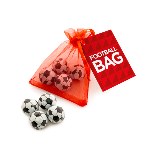 Chocolate Football Organza Bag