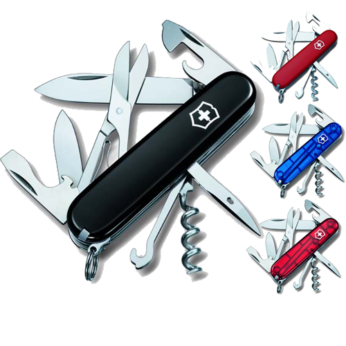 Victorinox Climber Swiss Army Knife in translucent-red