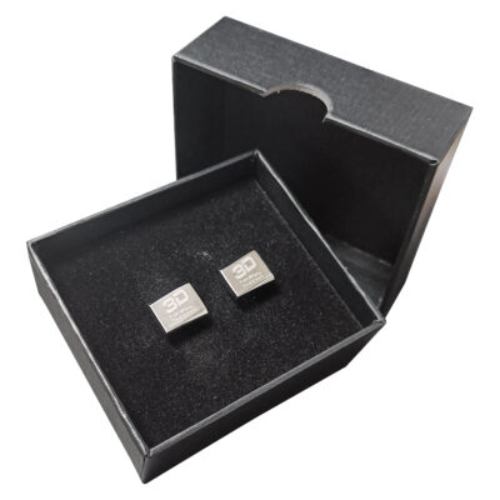 London Cufflinks in Brushed Silver Finish