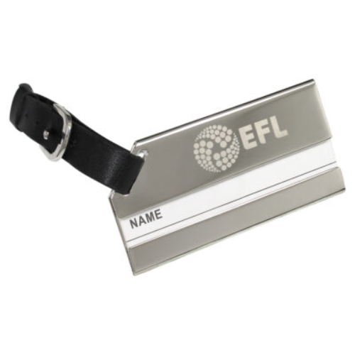 Deluxe Nickel Plated Metal Security Luggage Tag