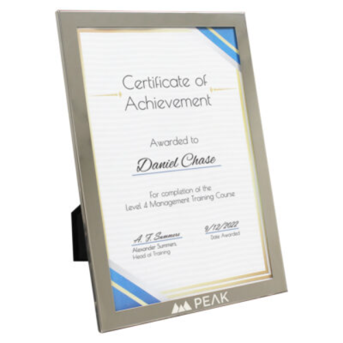 Stainless Steel A4 Certificate Frame