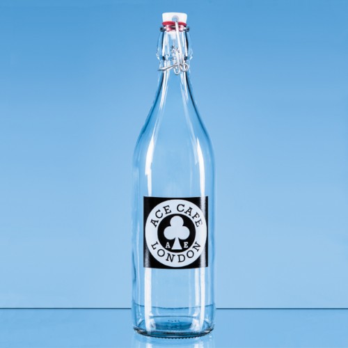 1ltr Round White Cap Swing Top Bottle