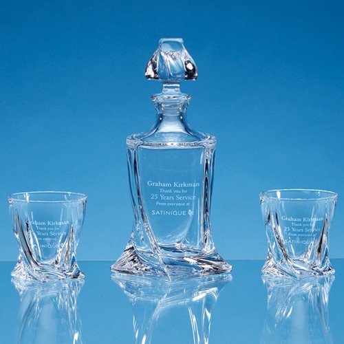 3pc 0.85ltr Quadro Crystalite Whisky Set supplied in a Gift Box