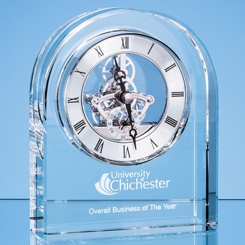 14.5cm Optical Crystal Arched Clock