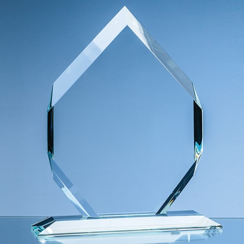 19cm x 13cm x 15mm Clear Glass Majestic Diamond Award