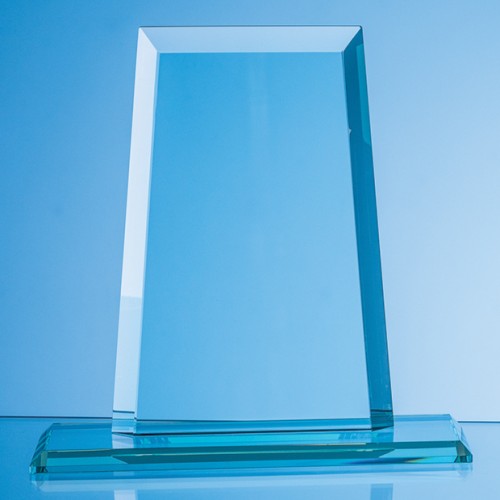 14cm x 11cm x 15mm Jade Glass Tapered Rectangle Award