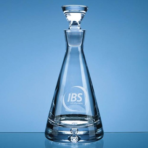 0.75ltr Handmade Bubble Base Pyramid Decanter