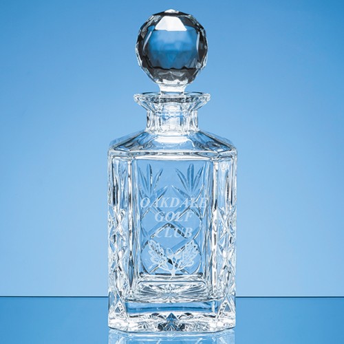 0.8ltr Blenheim Lead Crystal Panel Square Spirit Decanter