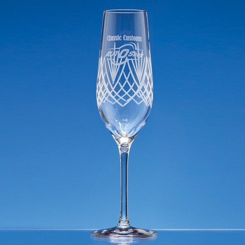 150ml Panel Champagne Flute with Frost Cutting