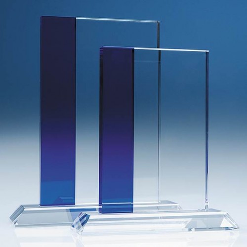 19cm Optical Crystal Blueline Rectangle