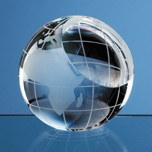 8cm Optical Crystal Globe Paperweight