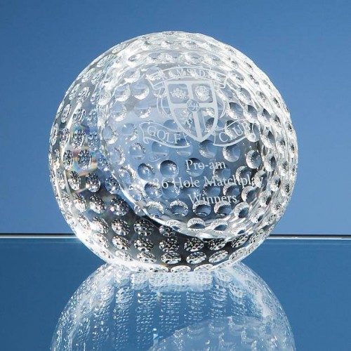 8cm Optical Crystal Golf Ball Paperweight