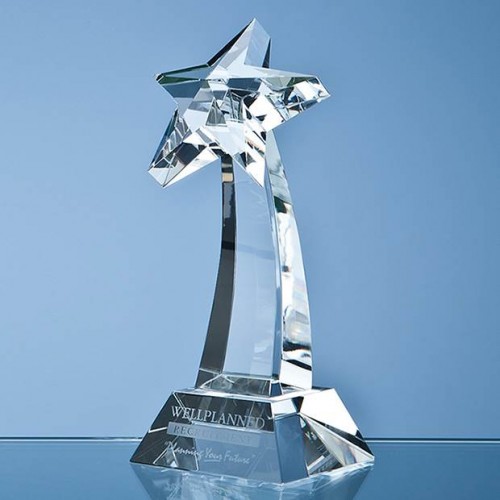 19cm Optical Crystal Mounted Shooting Star Award