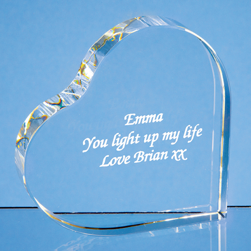10cm Optical Crystal Stand Up Heart