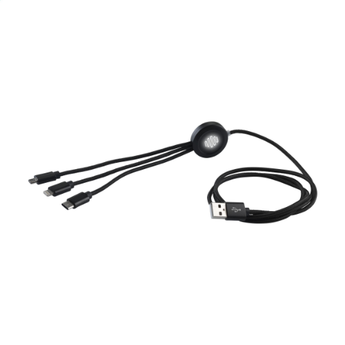 Braided Cable 3-in-1 Light Up Charging Cable Black