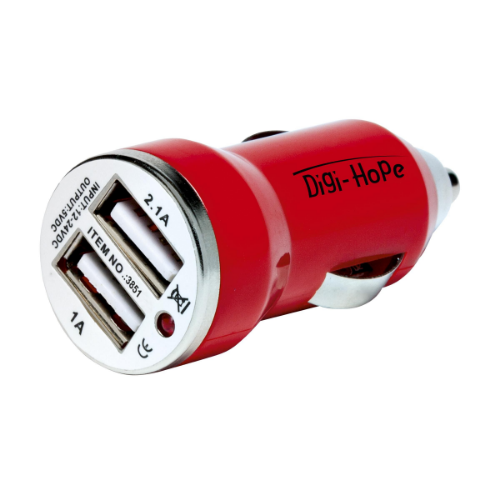 Dual USB CarCharger Red