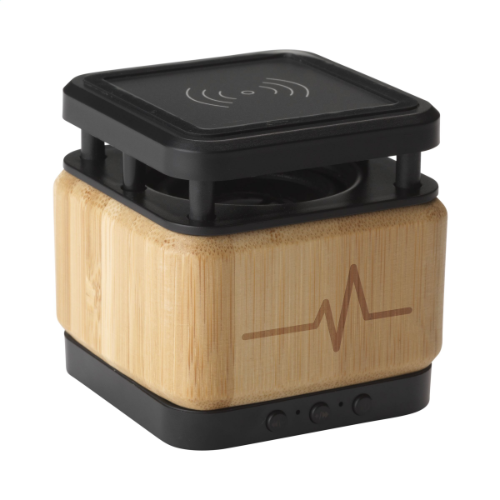 Bamboo Block Speaker With Wireless Charger Bamboo