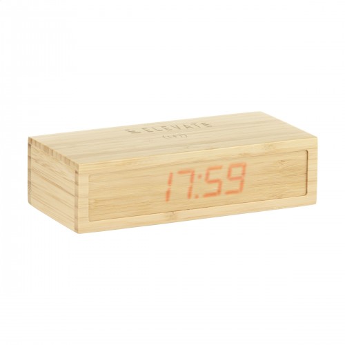 Bamboo Alarm Clock With Wireless Charger Bamboo