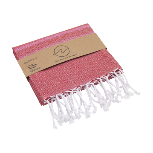 Oxious Hammam Towels - Vibe Luxury Coloured Stripe Red/pink