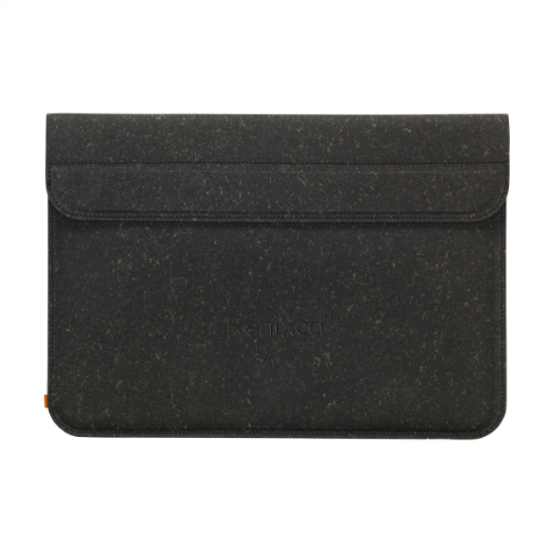 Recycled Leather Laptop Sleeve 13 Inch Black