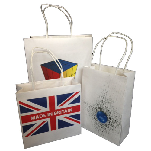 260 x 130 x 350 Twisted Paper Carrier Bags - Printed 1 Side