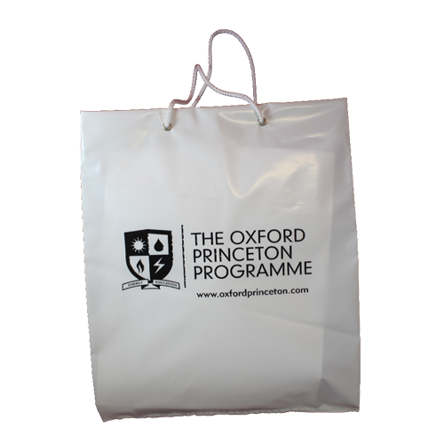 Rope Handled Carrier Bags, printed to one side.