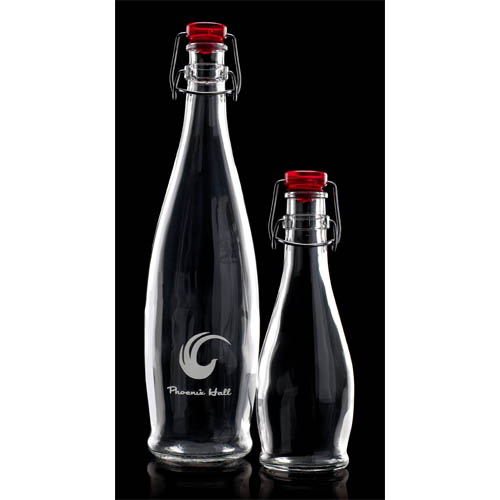 Flip top cork bottle 1 Ltr 320mm high red top 6's