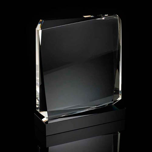 Facet crystal block on black base