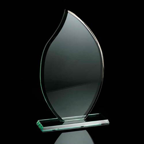 Flame jade green award 160mm high in SLB