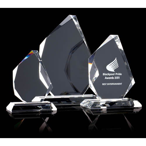 Large optical crystal trophy prism