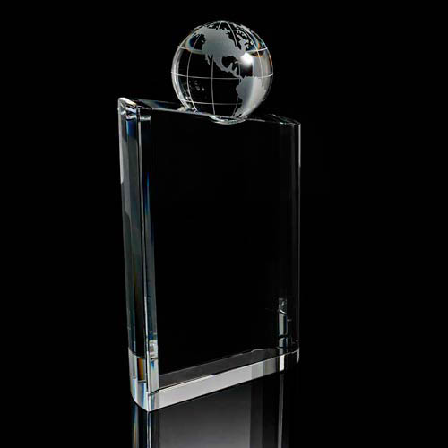 Large crystal globe award