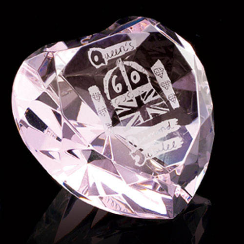 Crystal Pink heart paperweight