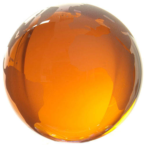 Orange tint crystal globe