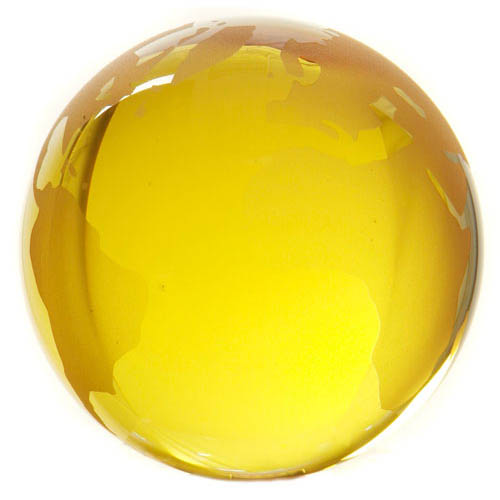 Yellow tint crystal globe