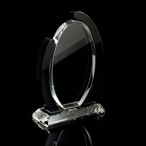 Crystal oval with black crystal surround