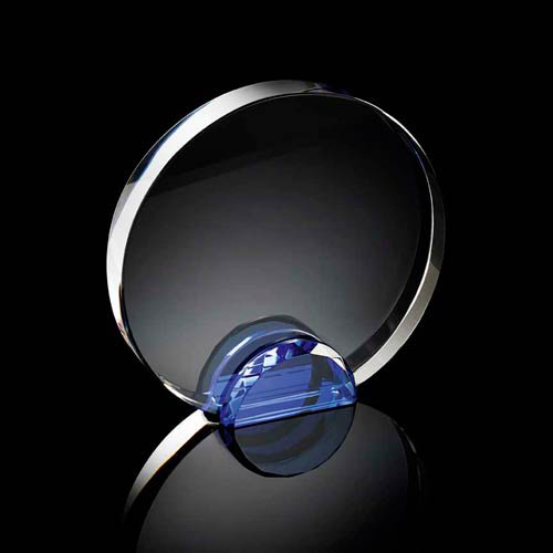 Medium round crystal frame with blue stand