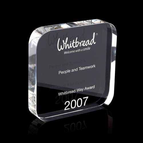 Square Crystal Award with rounded corners