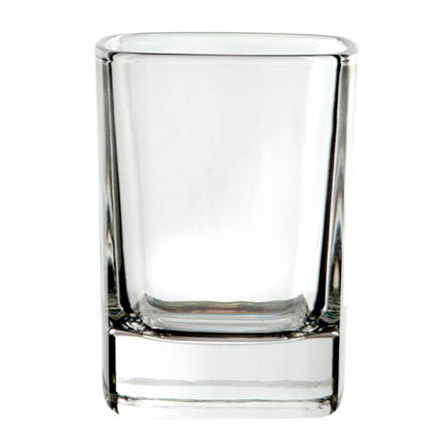 Crystal square tot glass, bulk packed