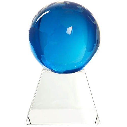 80mm blue globe on pyramid