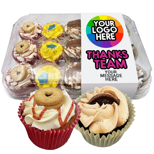 Funky Cupcakes With Logo Wrap (x15)