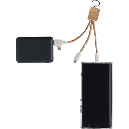 Stainless steel keychain with charging cable in 