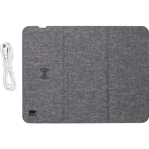 RPET wireless charger mouse mat/phone stand in 