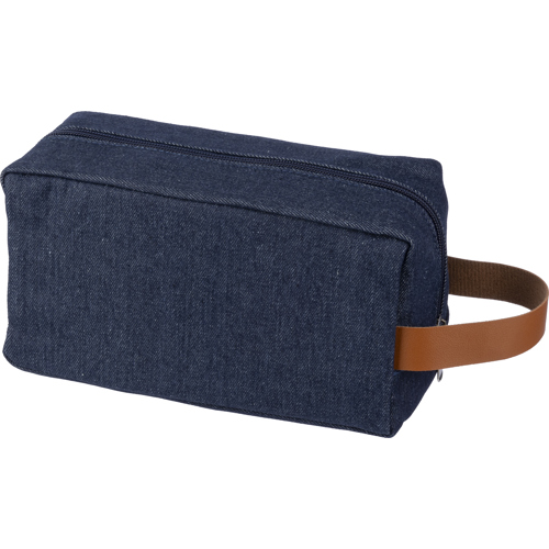 Denim cosmetic bag in 