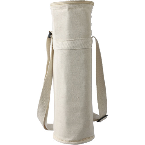 Recycled cotton cooler bag for one bottle in 