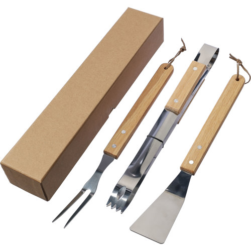 Stainless steel barbecue set (3pc) in 