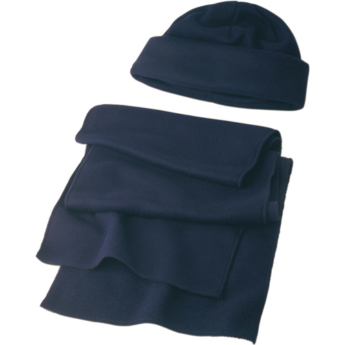 Fleece cap and scarf. in grey