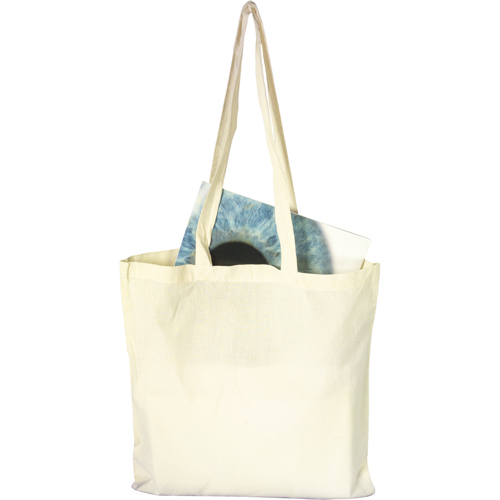 Bag with long handles, Natural in khaki